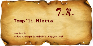 Tempfli Mietta névjegykártya